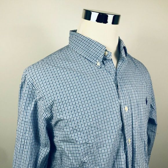 blue check ralph lauren shirt
